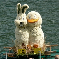 Bootskorso Hase mit Ente